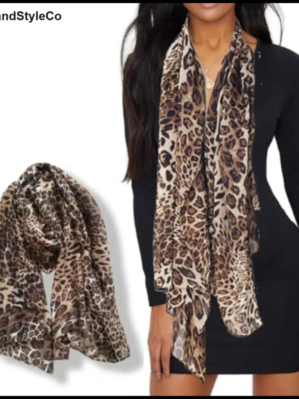 Leopard Print Wrap Shawl Lightweight Scarf